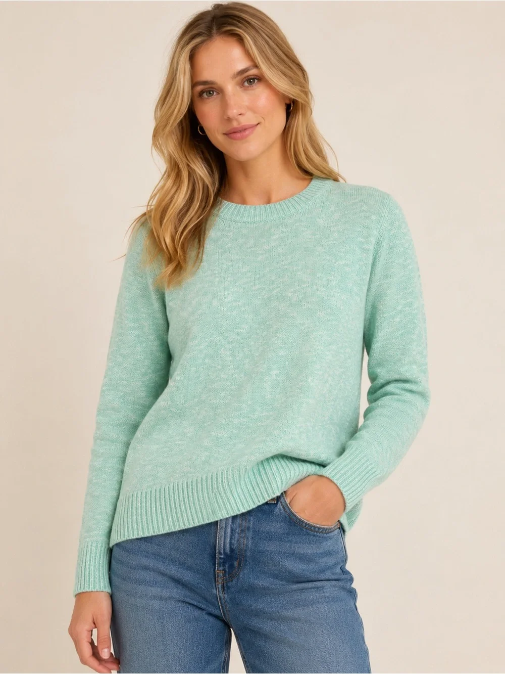 J. Crew Mint Green Crewneck Lightweight Crewneck Pullover Sweater XS X Small